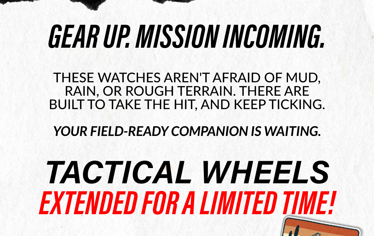 This watch isn't afraid of mud, rain, or rough terrain. It's built to take the hit, and keep ticking. Your field-ready companion is waiting. YOUR SPIN IS YOUR SHOT!