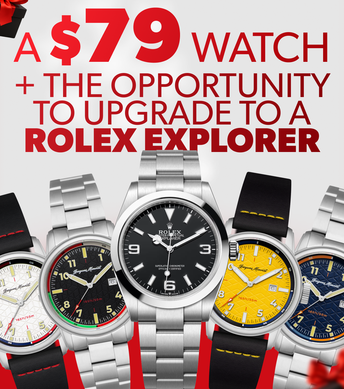 We're closing out 2025 with a final drop you don't want to miss. 500 watches total—499 Jacques Monnat pieces 			featuring stainless or leather options and Japanese quartz movements. And then there's the wildcard… one 			random buyer upgrades to a Rolex Explorer I. Because at Watch Gang, the year never ends without a grail!