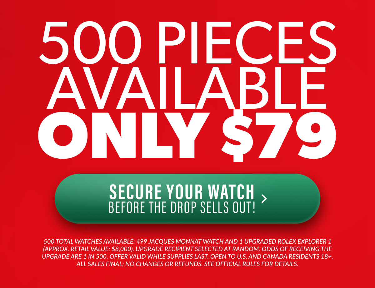 500 PIECES AVAILABLE ONLY $79 - Secure Your Watch
