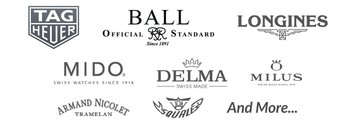 Tudor - TAG Heuer - BALL Official Standard - Longines - MIDO - Delma - Milus - Armand Nicolet - Squales - And More
