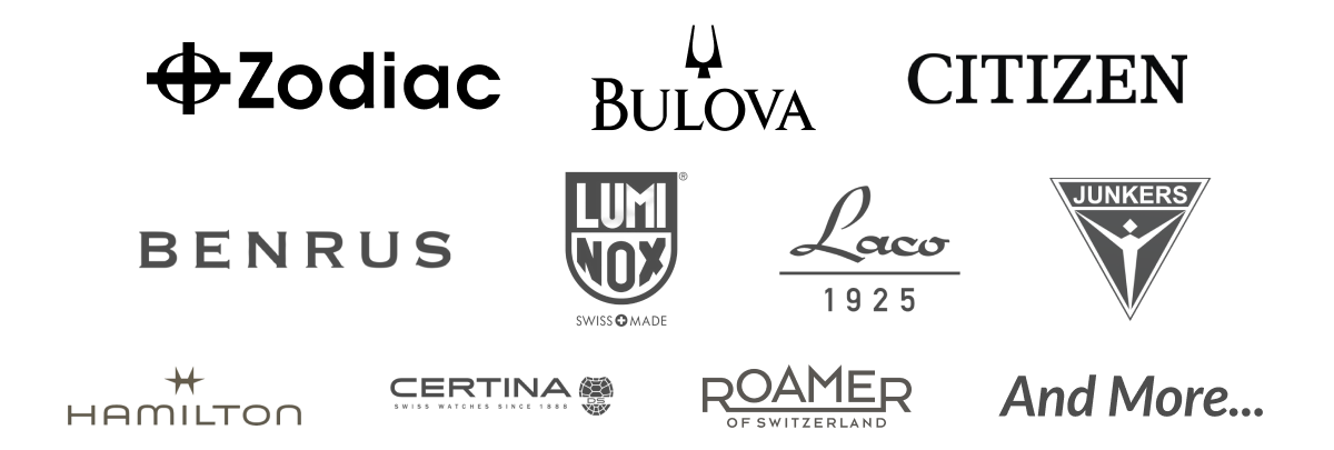Zodiac - Bulova - Citizen - Benrus - LUMINOX - Laco - Junkers - Hamilton - Certina - Roamer - And More...
